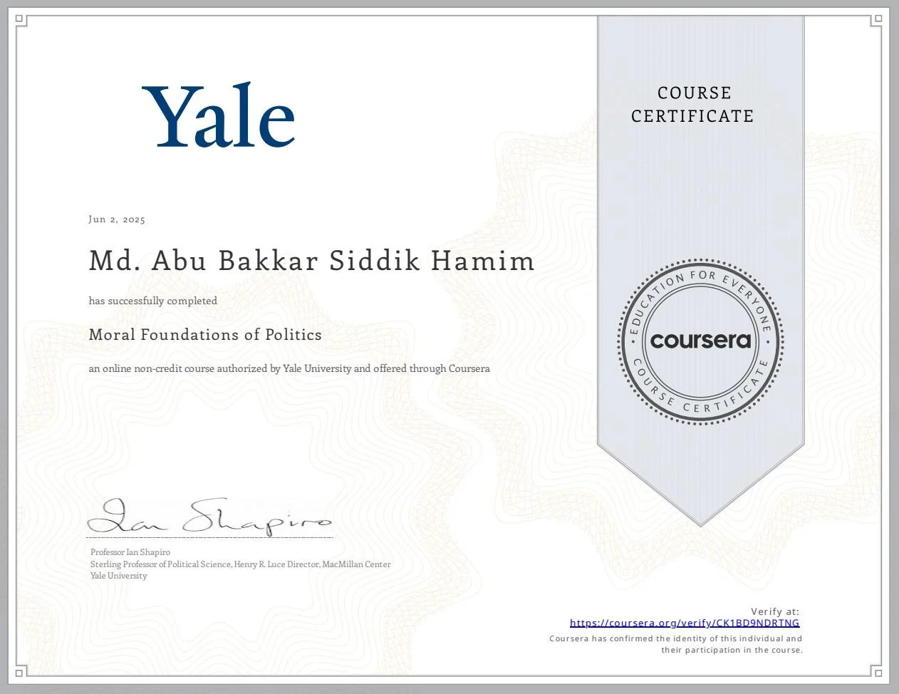 Moral Foundation fo Politics